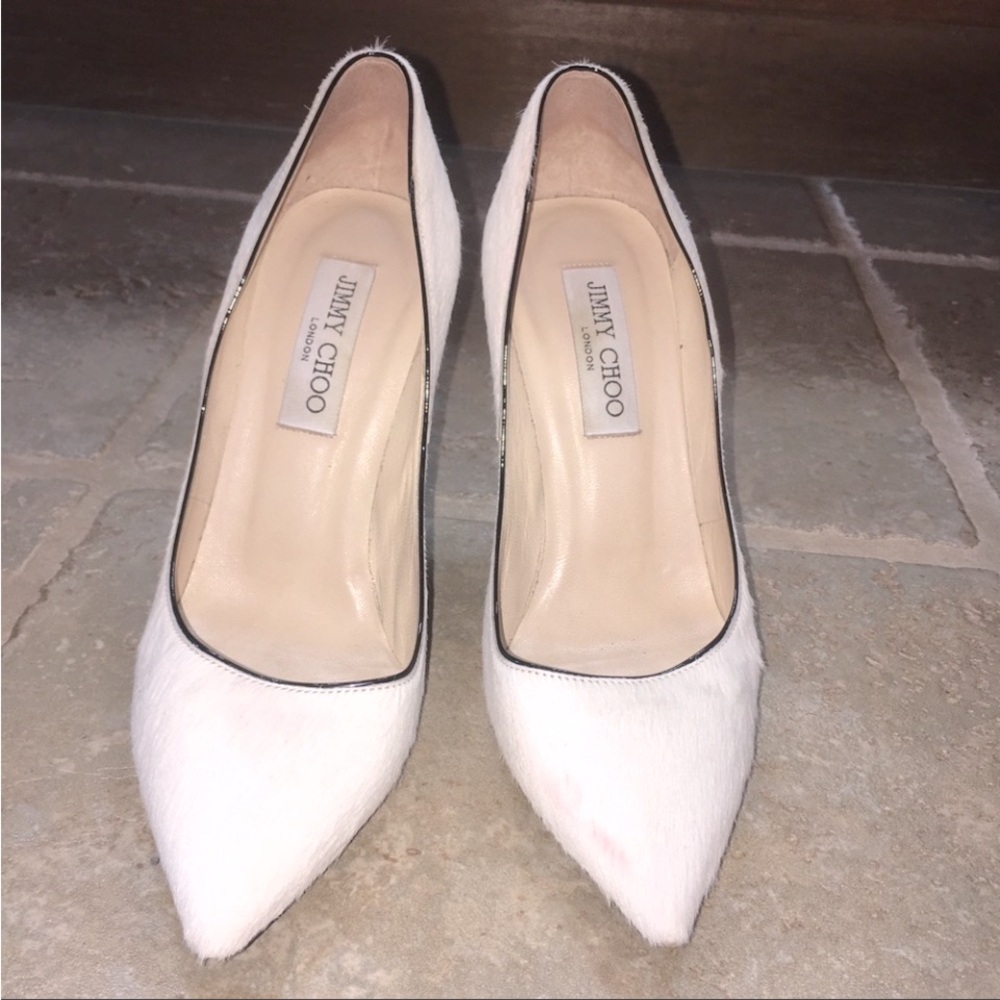 Jimmy Choo White Calf Hair